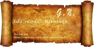 Göncző Nikolett névjegykártya